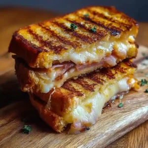 Hash Brown Hawaiian Toastie Crispy Sweet and Savory 2 Hash Brown Hawaiian Toastie on wooden board